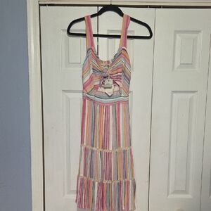 Miss Me Multicolor Striped Sleeveless Dress